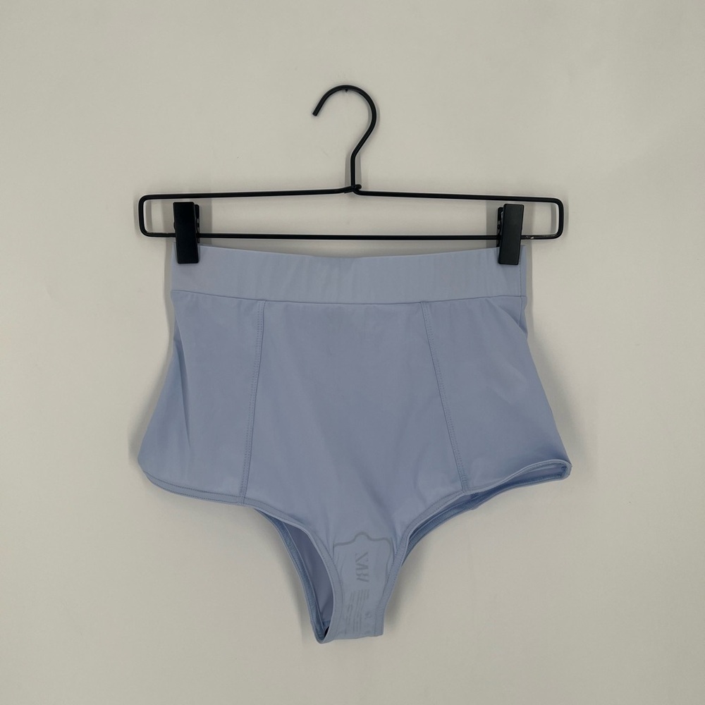 Zara High Waisted Brief Bikini Bottoms In Sky Blue